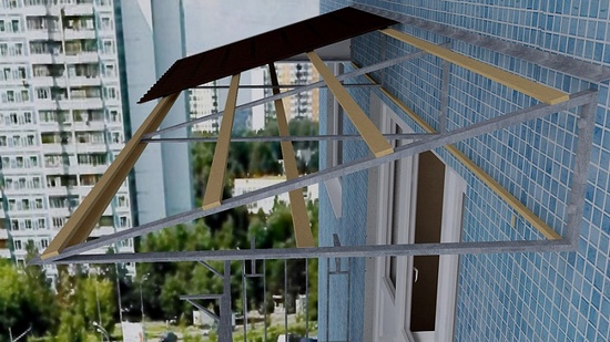 Козырек над балконом: возможные конструкции, их плюсы и минусы