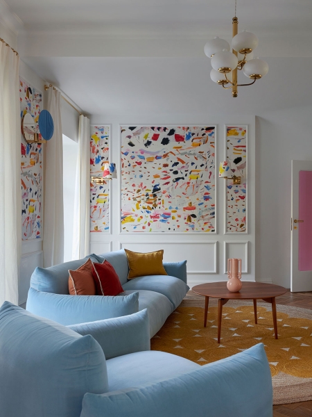 Красочный дизайн в великолепном доме в стиле ар-деко в Варшаве